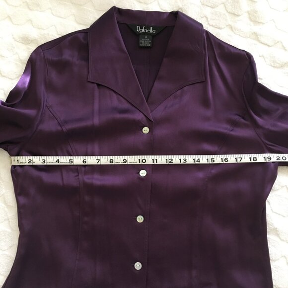 Women's cream color silk (satin) button front blouse, sz 8 - Picture 6 of 6